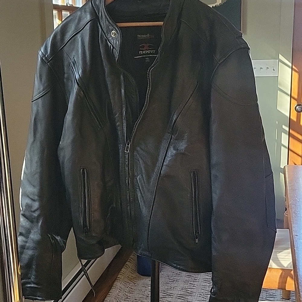 Men's leather thinsulate 3M motorcycle jacket